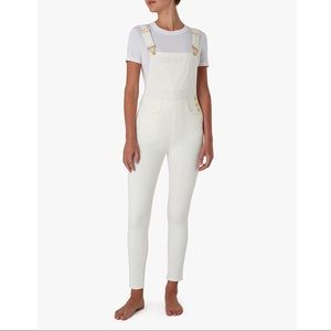 WE WORE WHAT High Rise Skinny Overalls White XS